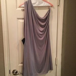 T-Bags Los Angeles Grey One Shoulder Dress, L